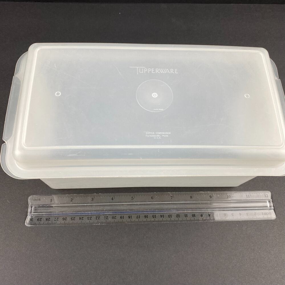 Vintage TUPPERWARE Sheer Bread Box Loaf Keeper w/ Raised Lid #171-2 & 172-2